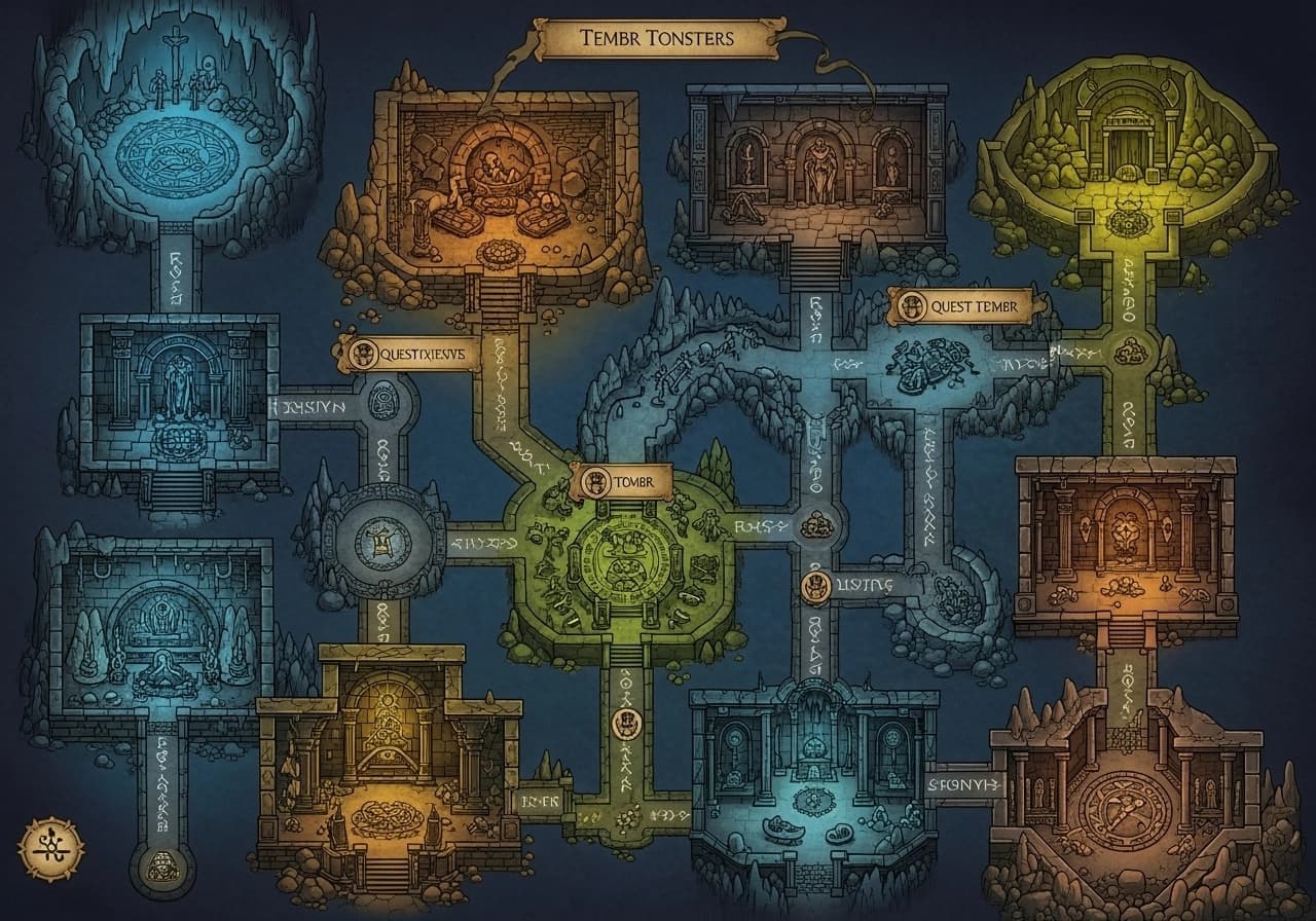 Fantasy D&d Tombs Dungeons Map