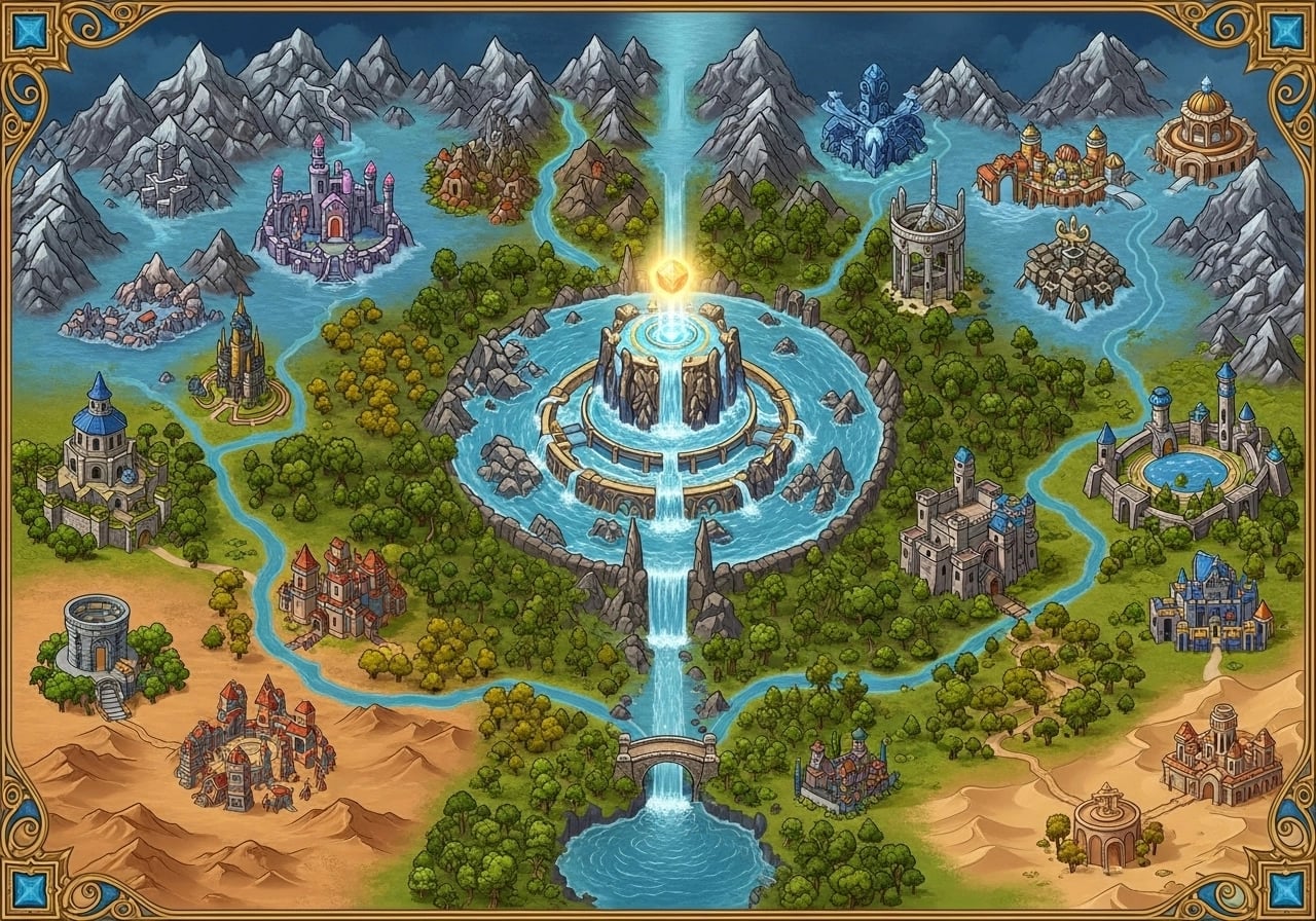 Fantasy Handdrawn Style Map