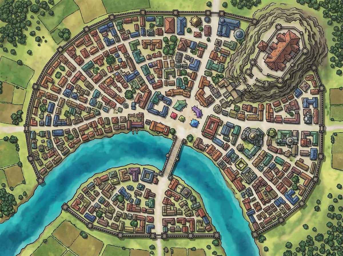Ville médiévale fortifiée