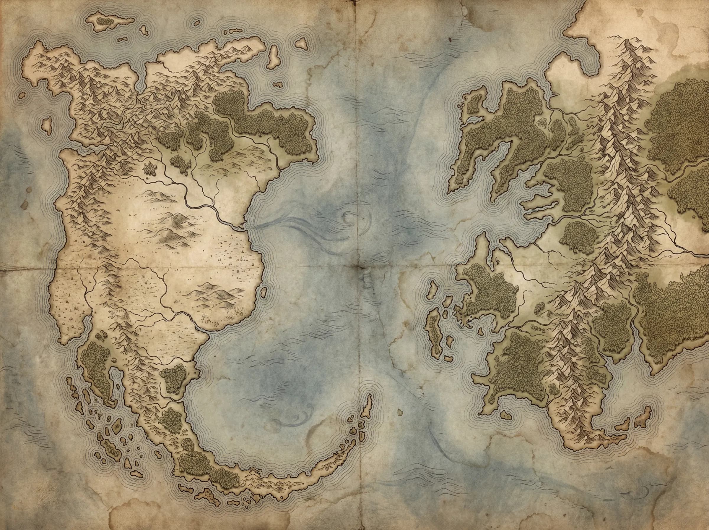 Parchment World Map Example