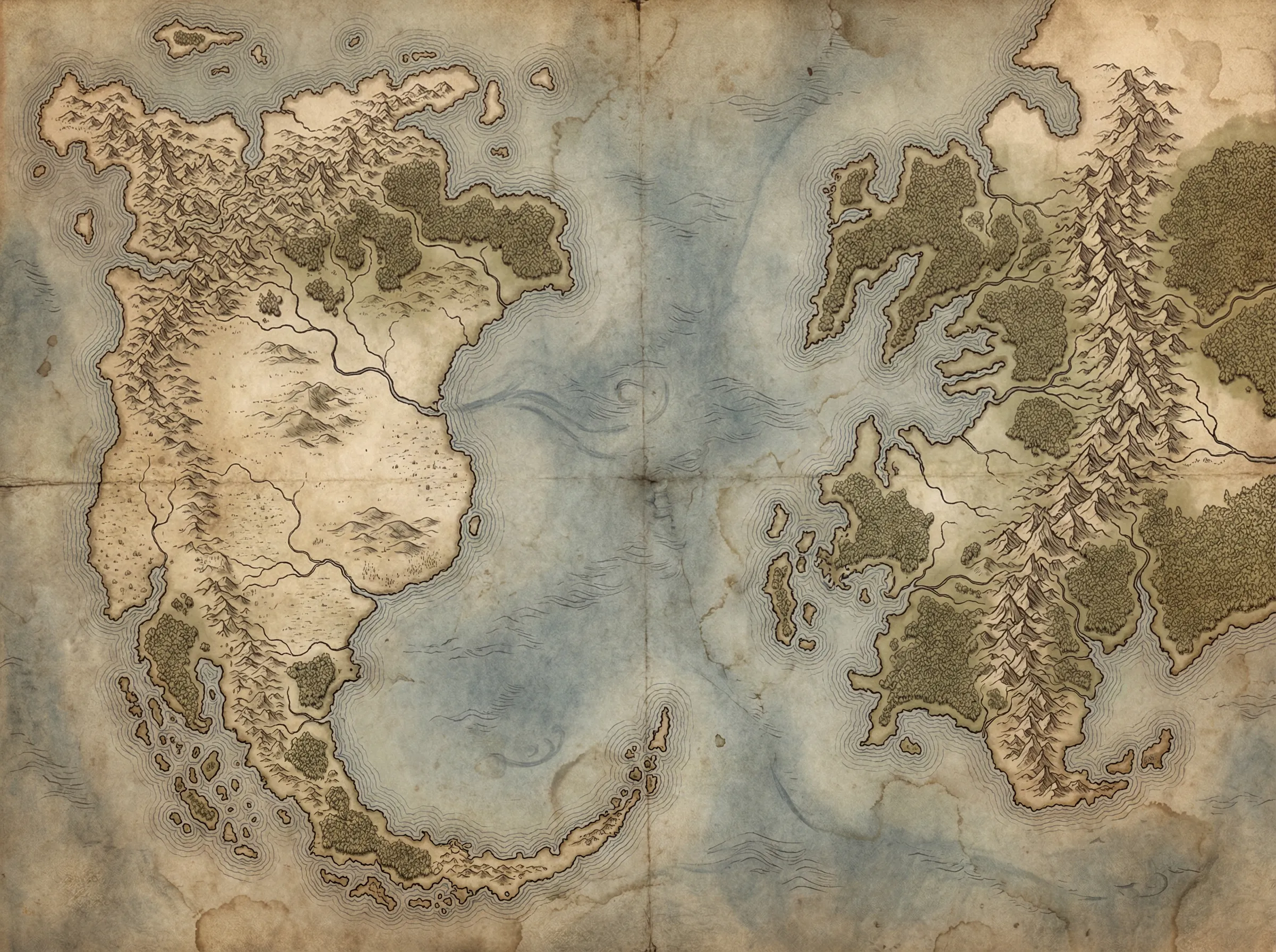Parchment World Map Example
